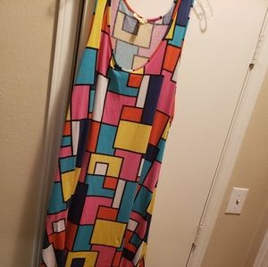 Multi color highlow maxi dress